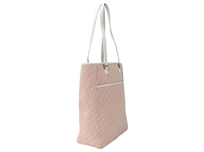 Borsa Christian Dior Trotter Canvas Rosa Bianco - vista 4