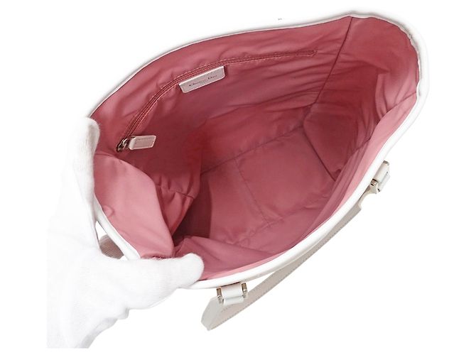 Borsa Christian Dior Trotter Canvas Rosa Bianco - vista 5
