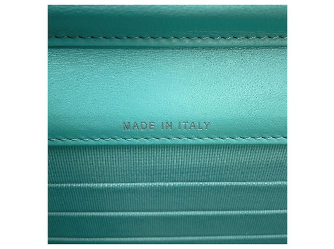 Portafoglio con catena/spalla Chanel in nero e turchese - vista 13