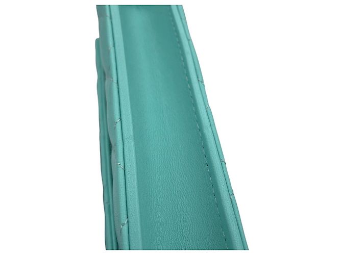 Portafoglio con catena/spalla Chanel in nero e turchese - vista 7
