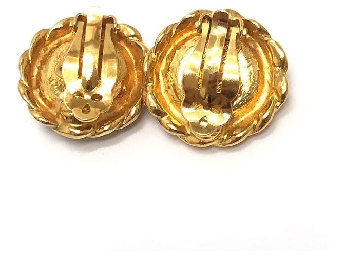 Orecchini clip vintage Chanel Gripoix Blue Cabochon D'oro - vista 5
