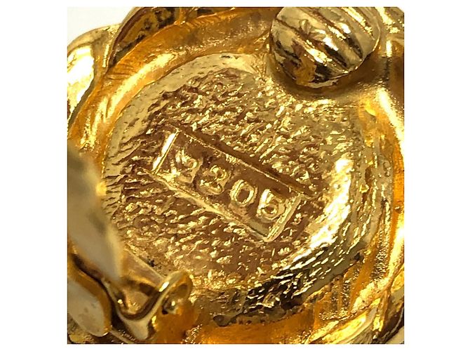 Orecchini clip vintage Chanel Gripoix Blue Cabochon D'oro - vista 8