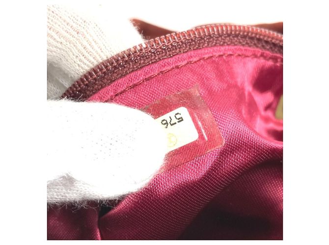 CHANEL Vintage Logo Drawstring Bag Red - view 12