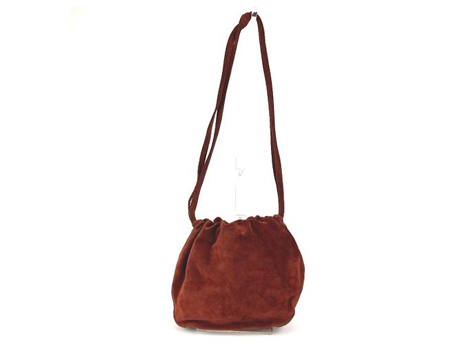 CHANEL Vintage Logo Drawstring Bag Red - view 2