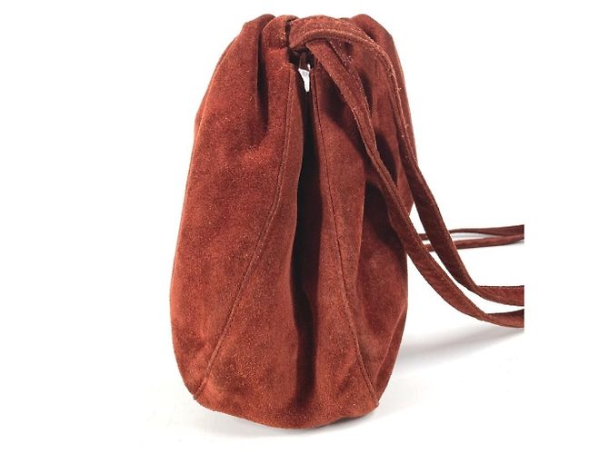 CHANEL Vintage Logo Drawstring Bag Red - view 3