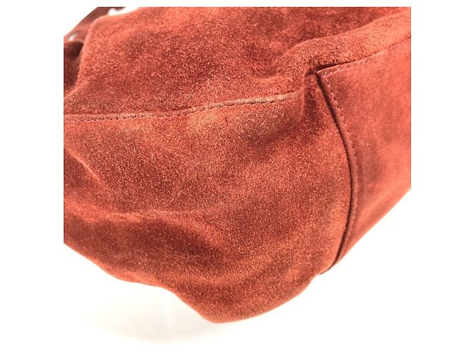 CHANEL Vintage Logo Drawstring Bag Red - view 7