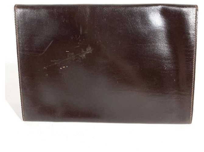 Hermès Clutch Hermes Vintage Pochette Rio Marrone - vista 2