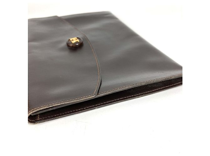 Hermès Clutch Hermes Vintage Pochette Rio Marrone - vista 3