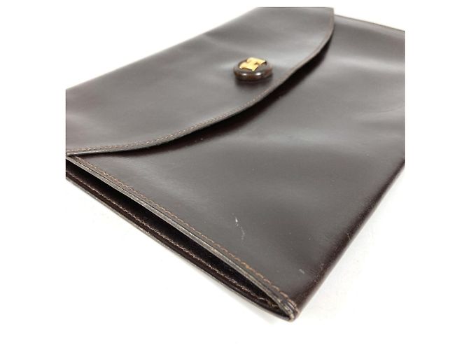 Hermès Clutch Hermes Vintage Pochette Rio Marrone - vista 4