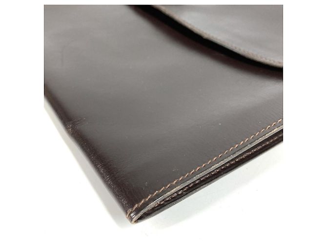 Hermès Clutch Hermes Vintage Pochette Rio Marrone - vista 7
