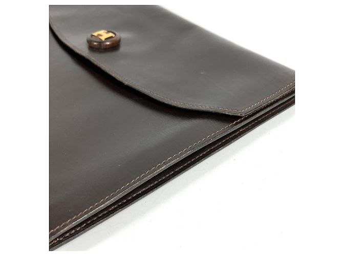 Hermès Clutch Hermes Vintage Pochette Rio Marrone - vista 8