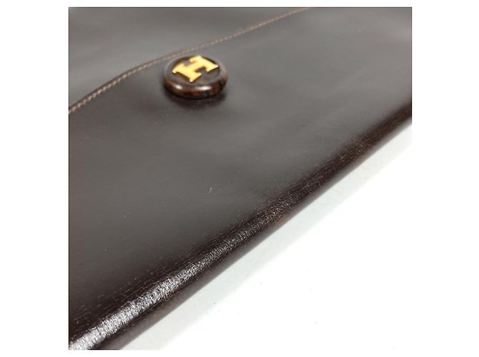 Hermès Clutch Hermes Vintage Pochette Rio Marrone - vista 9