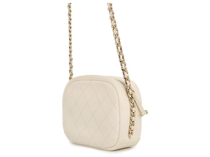 Camera Borsa a tracolla in pelle avorio Chanel Crudo - vista 2