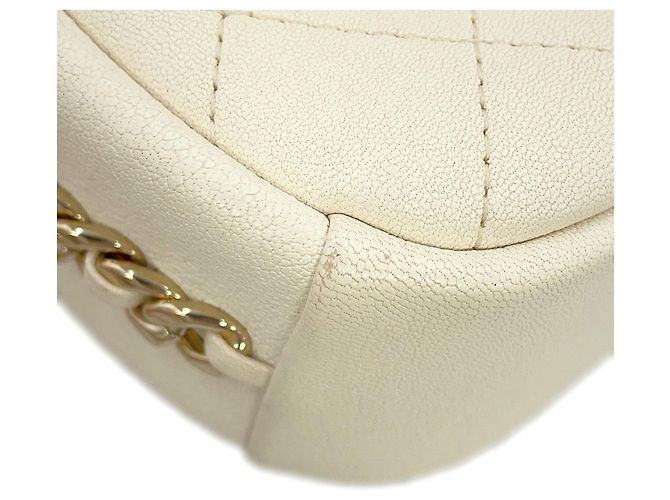 Camera Borsa a tracolla in pelle avorio Chanel Crudo - vista 6