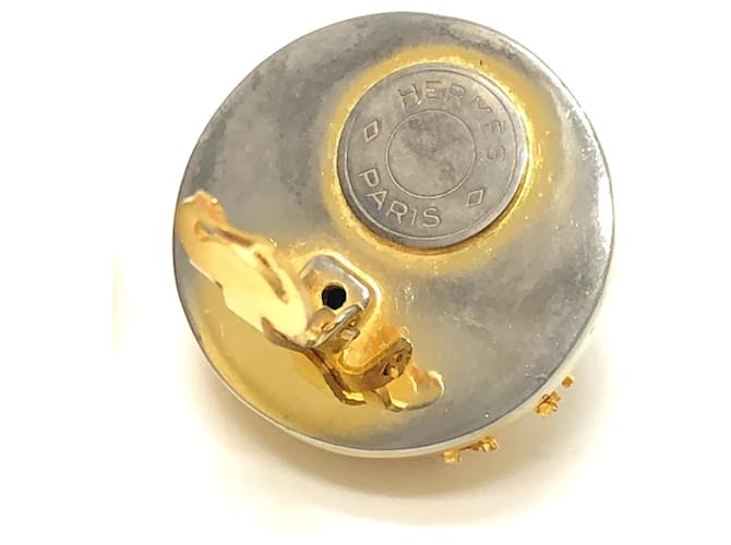 Hermès Orecchini clip HERMES Pegasus Vintage D'oro - vista 4