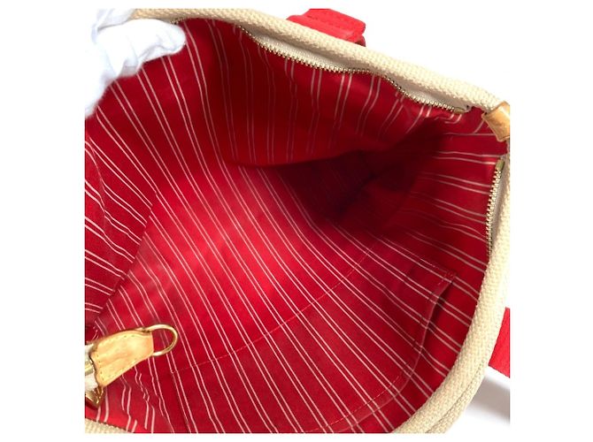 Louis Vuitton M40035 Antigua Cabas MM Tote Bag Rosso Beige - vista 11
