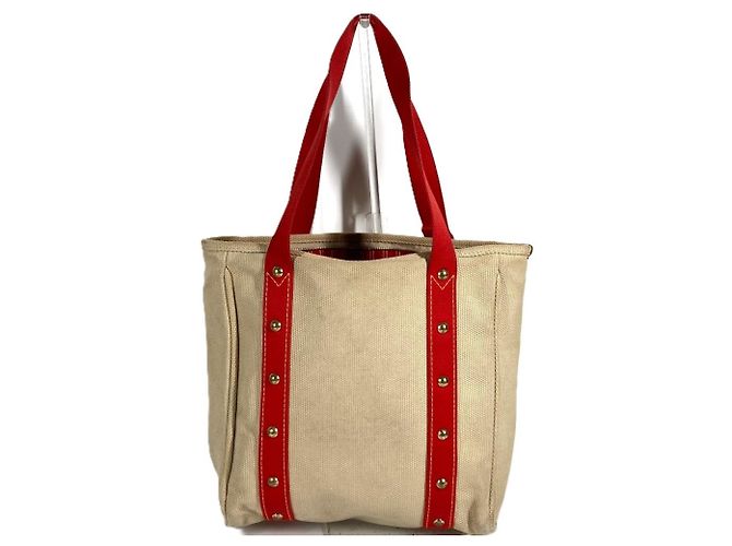 Louis Vuitton M40035 Antigua Cabas MM Tote Bag Rosso Beige - vista 2