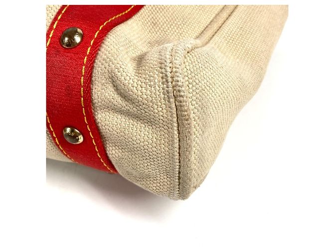 Louis Vuitton M40035 Antigua Cabas MM Tote Bag Rosso Beige - vista 6