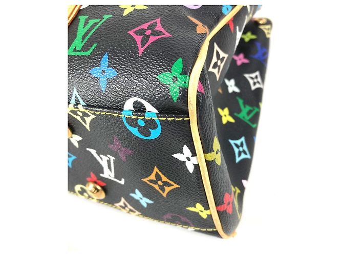 Borsa Tote Louis Vuitton Monogram Multicolor Aurelia MM Nero Multicolore - vista 14