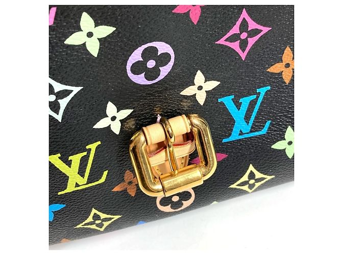 Borsa Tote Louis Vuitton Monogram Multicolor Aurelia MM Nero Multicolore - vista 8