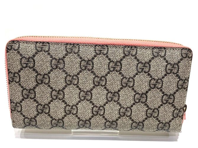 Gucci Long Wallet GG Supreme Leder Braun Pink - Ansicht 2