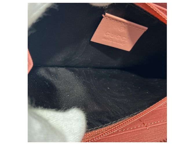 Gucci Long Wallet GG Supreme Leder Braun Pink - Ansicht 5