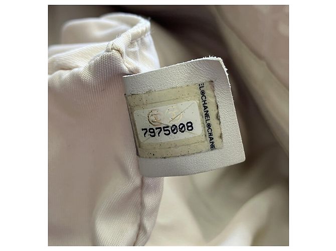 Borsa tote Chanel MM beige pelle e tela - vista 5