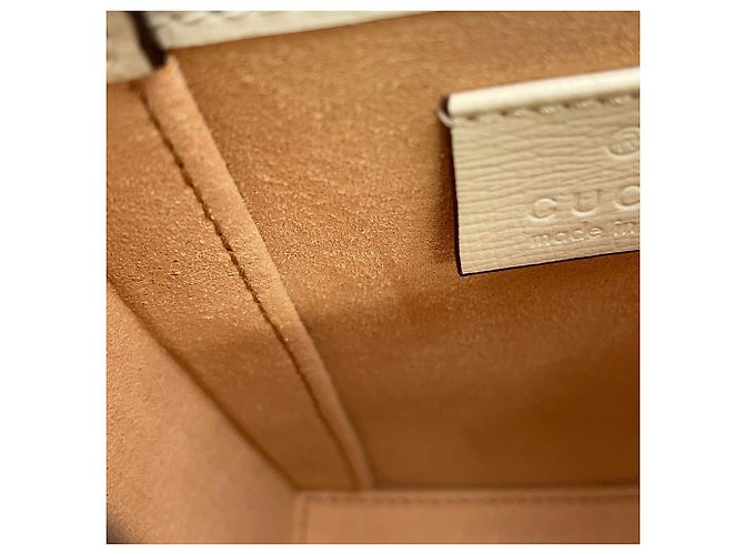 Borsa a tracolla Gucci GG Supreme Horsebit 1955 Marrone Bianco - vista 12