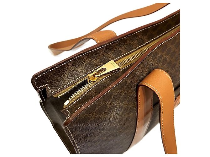 Céline Celine Macadam Leder Tote Bag Braun - Ansicht 7
