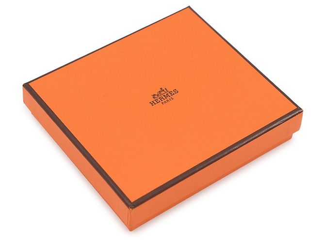 Hermès Cartera compacta de seda Hermes Azap en cuero Epsom naranja - vista 10