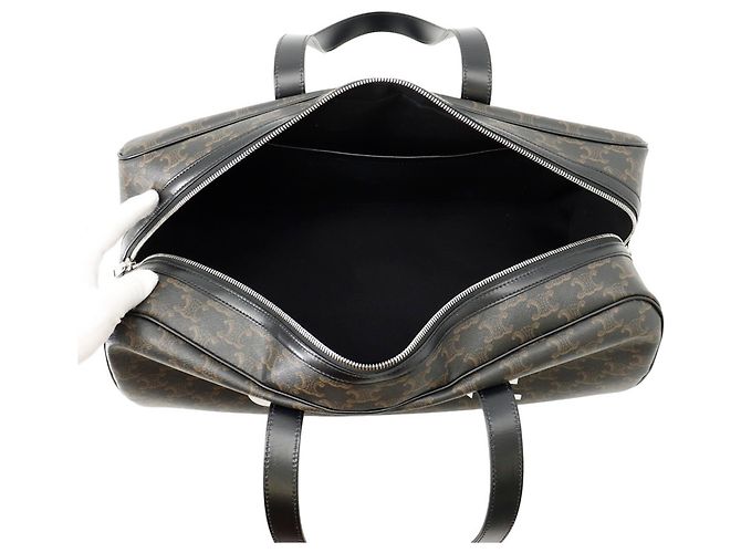 Borsa Boston Céline Marrone Pelle e PVC - vista 5