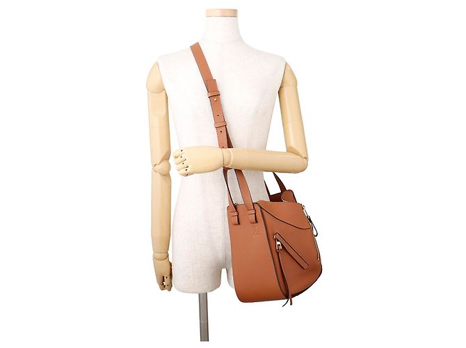 Borsa a mano in pelle Loewe Hammock Small Marrone - vista 4