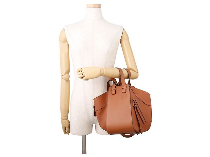 Borsa a mano in pelle Loewe Hammock Small Marrone - vista 5