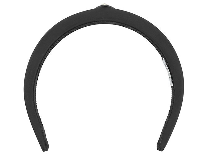 Cerchietto in Re-Nylon con triangolo Prada Nero - vista 3