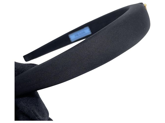 Cerchietto in Re-Nylon con triangolo Prada Nero - vista 7