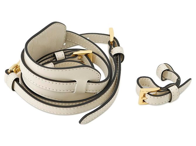 Prada Bonnie Mini Leder Dreieck Handtasche Weiß - Ansicht 14