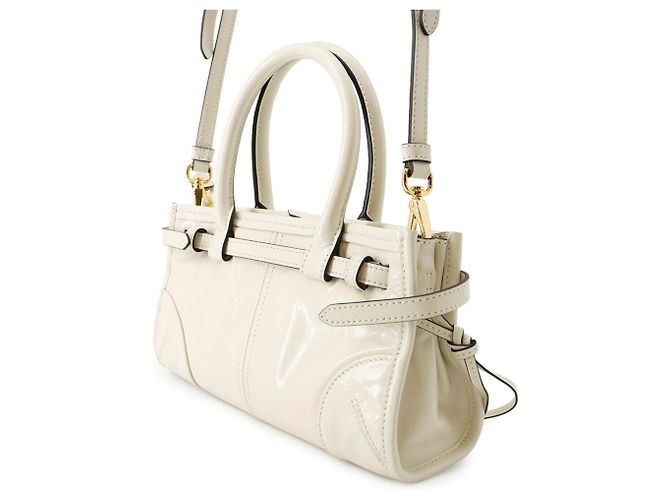 Prada Bonnie Mini Leder Dreieck Handtasche Weiß - Ansicht 2
