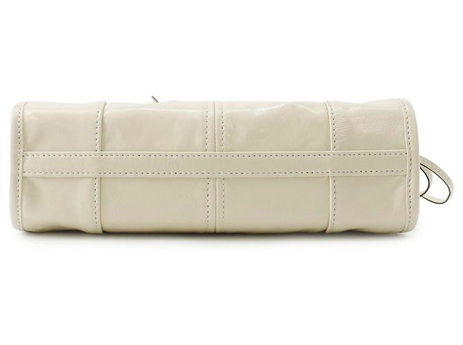 Prada Bonnie Mini Leder Dreieck Handtasche Weiß - Ansicht 3