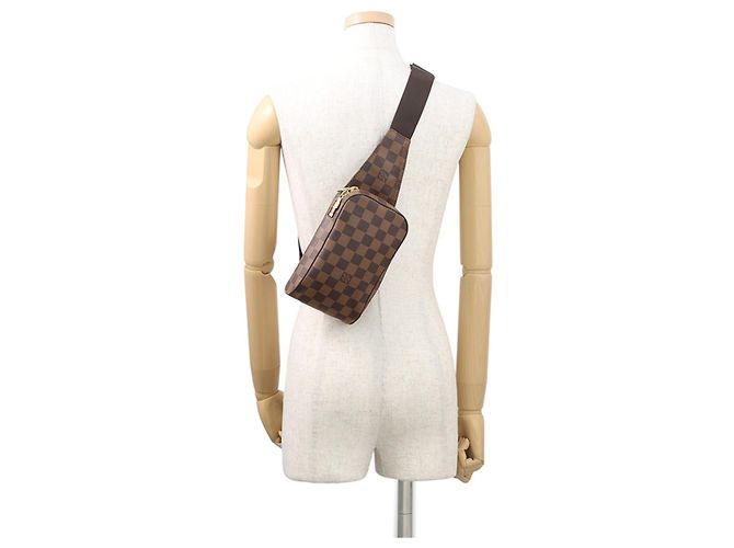 Borsa a tracolla Louis Vuitton Damier Ebene Marrone - vista 5
