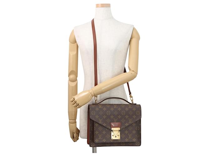 Borsa Louis Vuitton Monogram Monceau Marrone Monogramma - vista 4