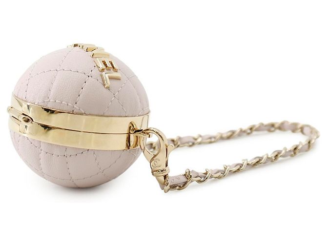 Borsa accessorio Chanel Charm in agnello mini D'oro Porpora - vista 2