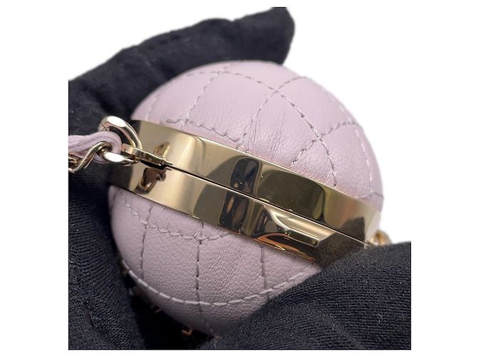 Borsa accessorio Chanel Charm in agnello mini D'oro Porpora - vista 6
