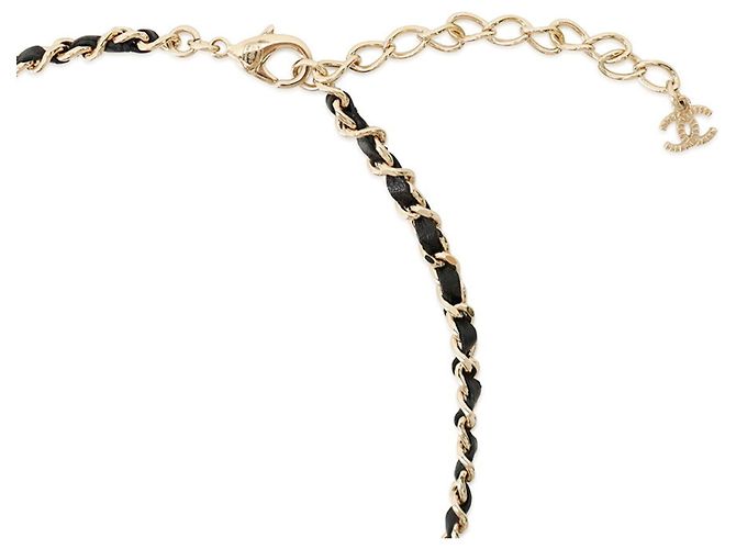 Chanel Strass-Halskette Schwarz Golden - Ansicht 5