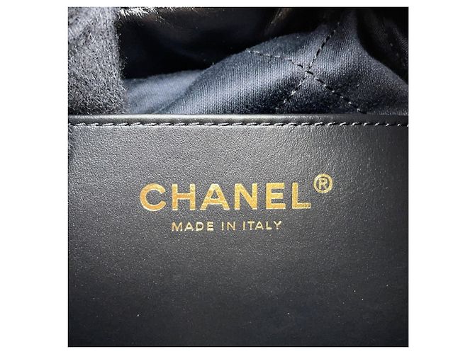 Borsa Chanel CHANEL22 Mini Coco Mark Nero Bianco - vista 14
