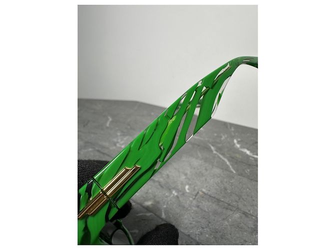 Bottega Veneta BV1143S Gafas de Sol Estampado Verde Blanco Gold hardware - vista 11
