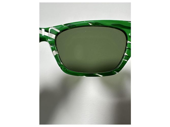 Bottega Veneta BV1143S Gafas de Sol Estampado Verde Blanco Gold hardware - vista 12