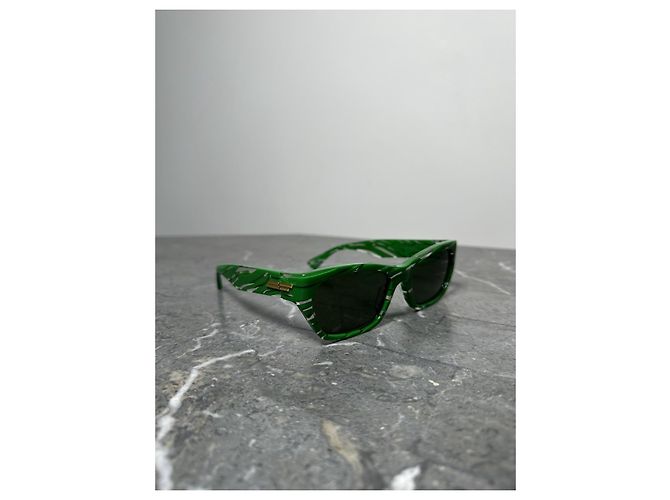 Bottega Veneta BV1143S Gafas de Sol Estampado Verde Blanco Gold hardware - vista 3