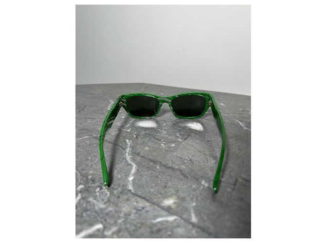Bottega Veneta BV1143S Gafas de Sol Estampado Verde Blanco Gold hardware - vista 7