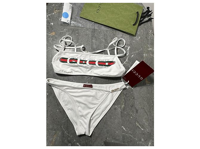 Bikini Gucci Logo Blanco Talla S - vista 12