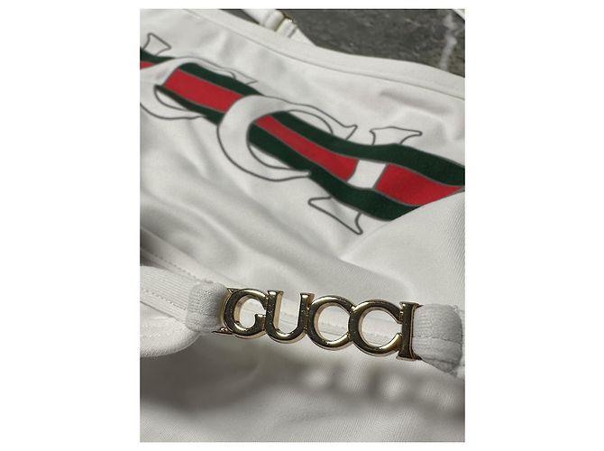 Bikini Gucci Logo Blanco Talla S - vista 3